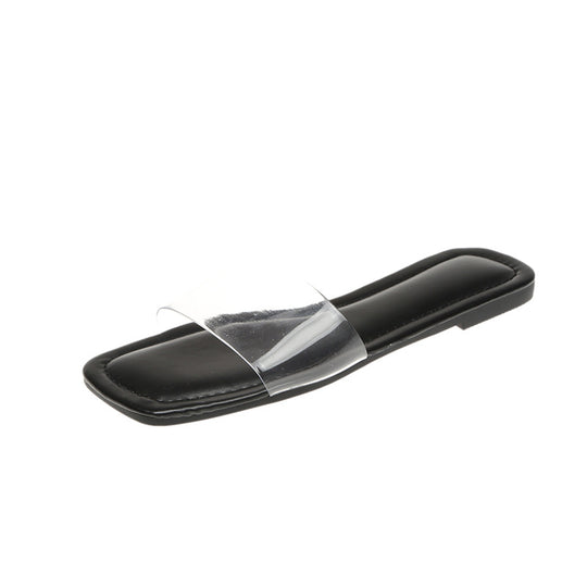 Damen transparente Slidesandalen mit elegantem, minimalistischem Design EB