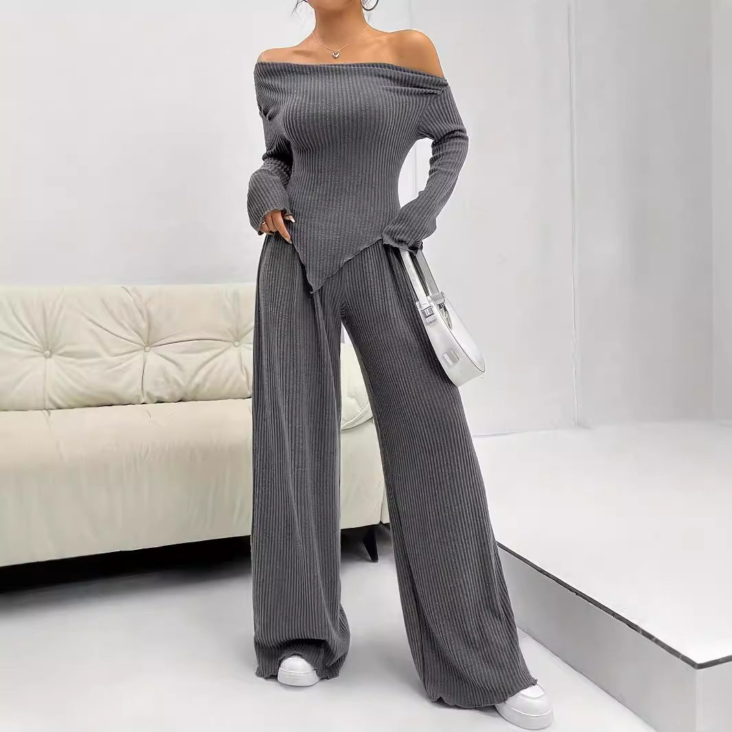 Damen trendiger Jumpsuit mit Off-Shoulder-Design EB