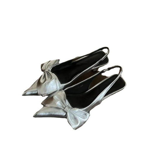 Damen elegante Slingpumps mit Schleife EB