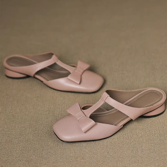 Damen Slingback-Pantoletten mit elegantem Schleifen-Design EB