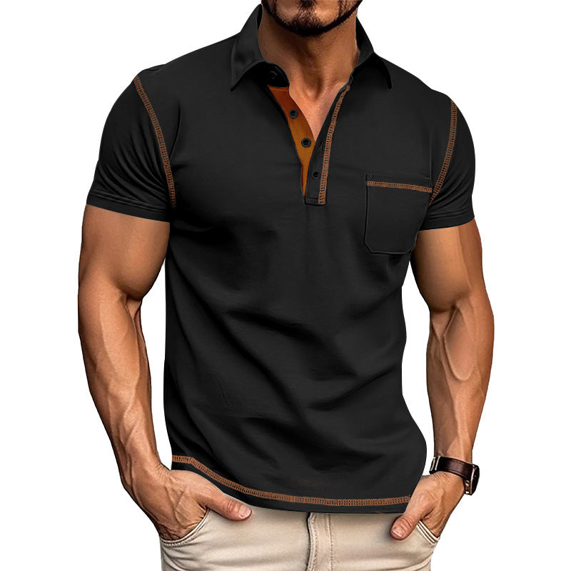 Herren Poloshirt mit modernem Kragen und praktischen Knopfdetails EB