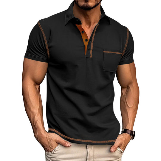 Herren Poloshirt mit modernem Kragen und praktischen Knopfdetails EB