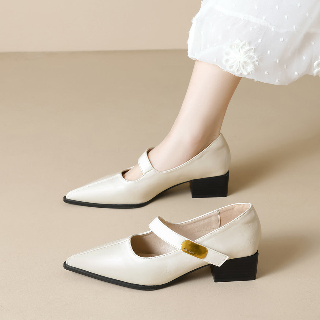 Damen modische Slingback-Pumps mit eleganter Riemenverzierung EB