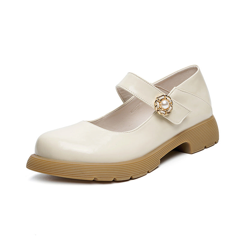 Damen elegante Mary Jane Ballerinas mit Schmuckdetail und rutschfester Sohle EB