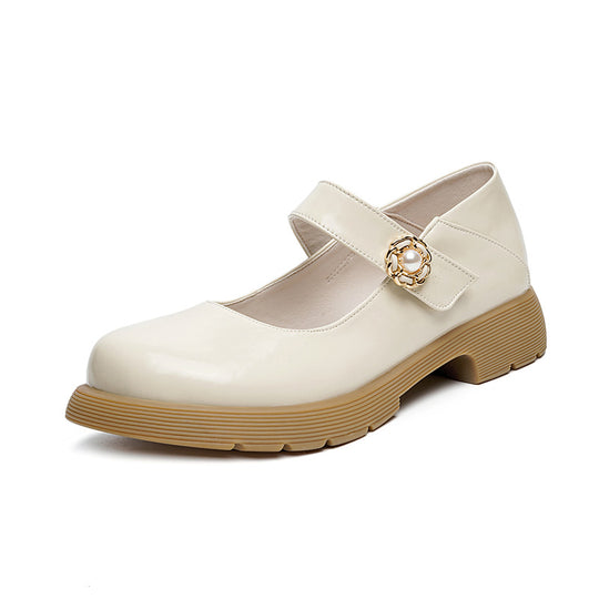 Damen elegante Mary Jane Ballerinas mit Schmuckdetail und rutschfester Sohle EB
