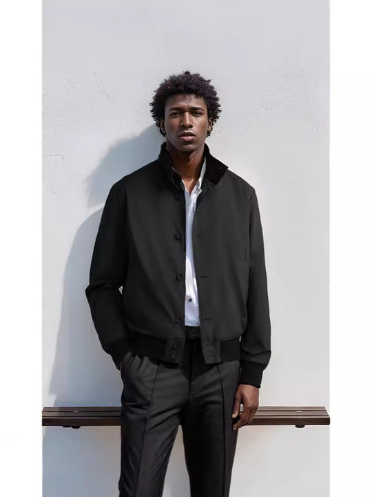 Herren Casual-Bomberjacke mit hohem Kragen und praktischen Taschen EB