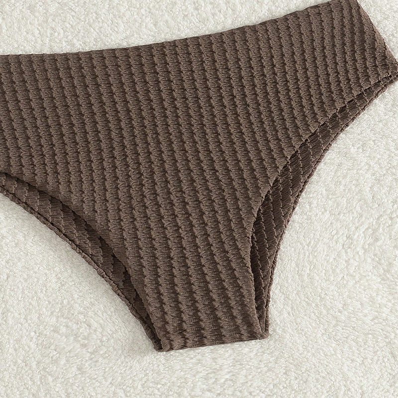 Damen Bandeau-Bikini mit lässiger Schnürung und hohem Bund EB