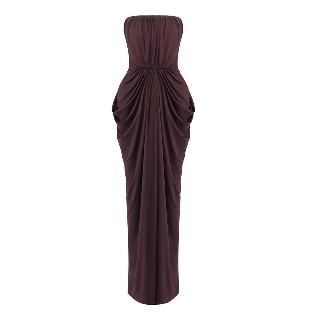 Damen Elegantes Maxikleid mit raffinierten Drapierungen EB