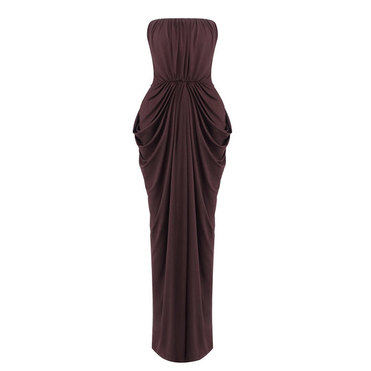 Damen Elegantes Maxikleid mit raffinierten Drapierungen EB