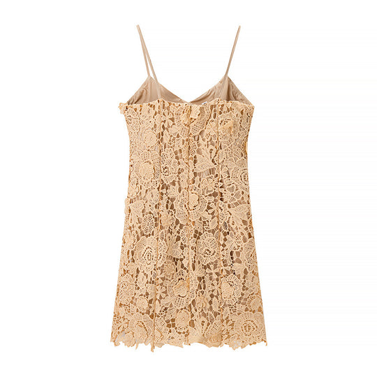 Damen Spitzensommerkleid mit zartem Trägerdesign EB