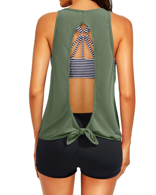 Damen Sportliches Tankini-Oberteil mit elegantem Rückenausschnitt EB