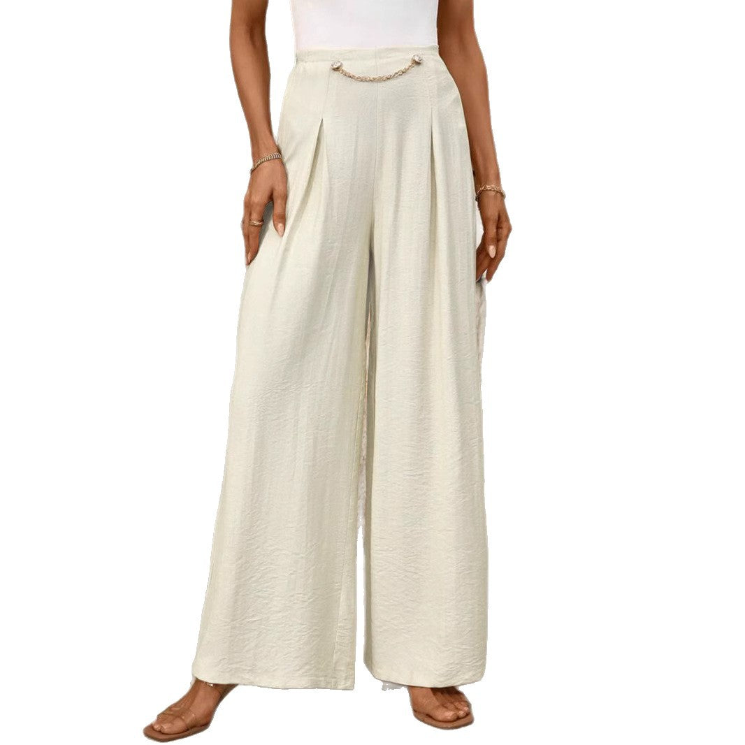 Damen Weit geschnittene Palazzo-Hose mit eleganter Faltenlegung EB