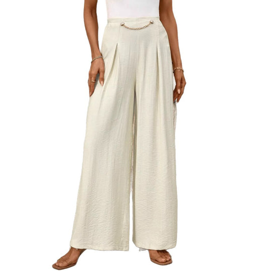 Damen Weit geschnittene Palazzo-Hose mit eleganter Faltenlegung EB