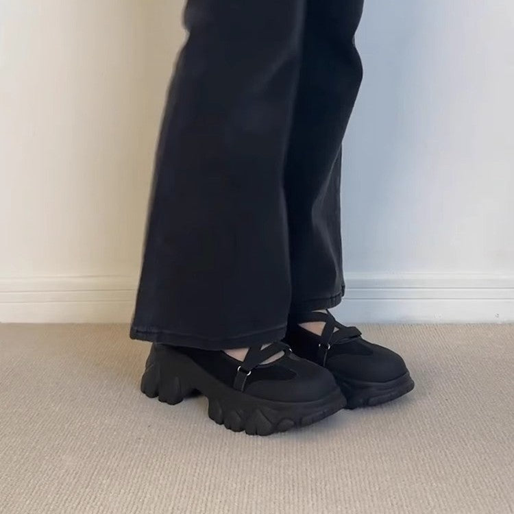Damen Bequeme Slipper mit stylischem Kreuzband und dicker Profilsohle EB