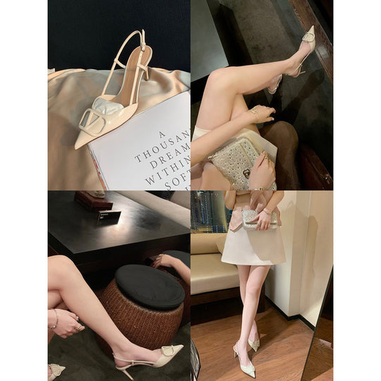 Damen Elegante Slingback Pumps mit feinem Absatz EB