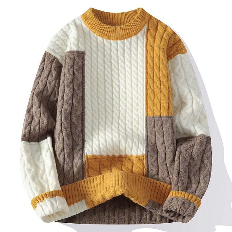 Herren modischer Pullover im Kabelstrickdesign EB