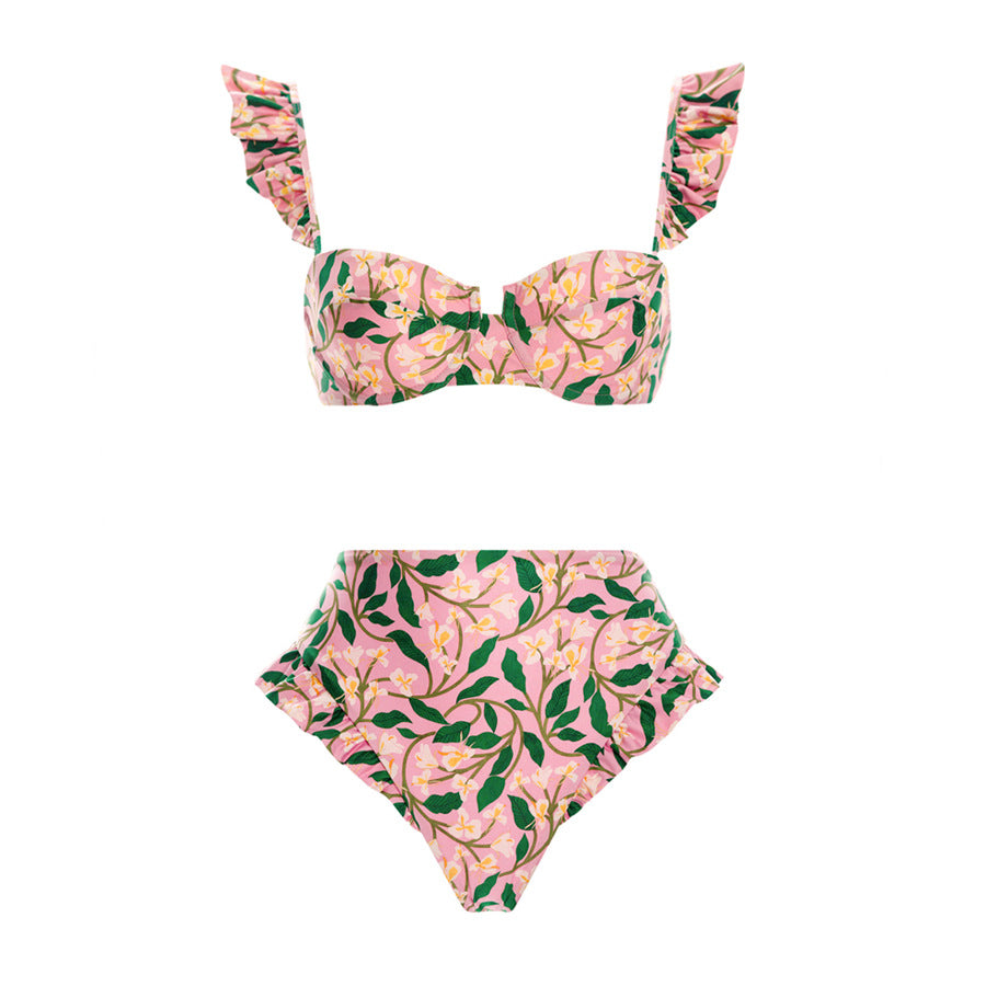 Damen Bikiniset mit verspielten Rüschendetails EB