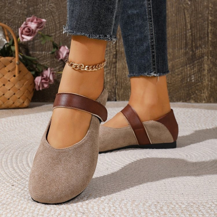 Damen Komfortable Ballerinas mit elastischem Riemen EB