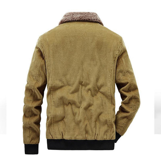 Herren Cord-Blouson im Pilotenstil mit durchgehendem Sherpa-Innenfutter und Pattentaschen EB
