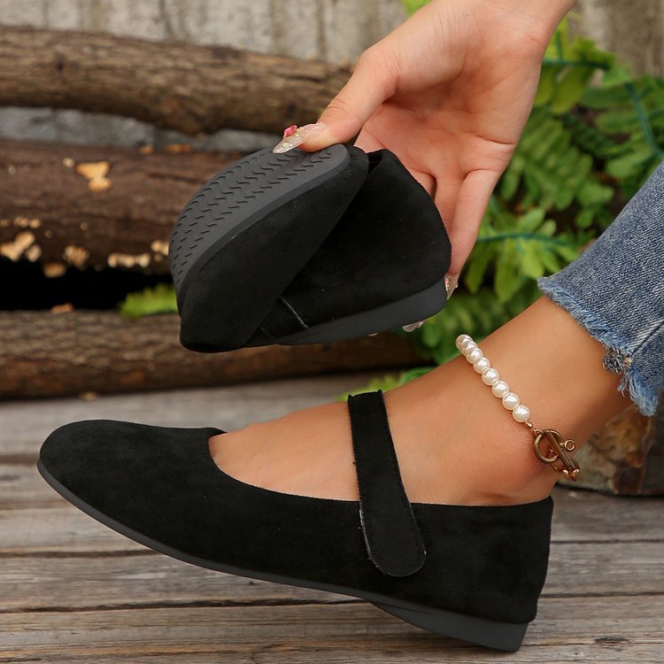 Damen Ballerinas mit verstellbarem Klettverschluss und weichem Obermaterial EB