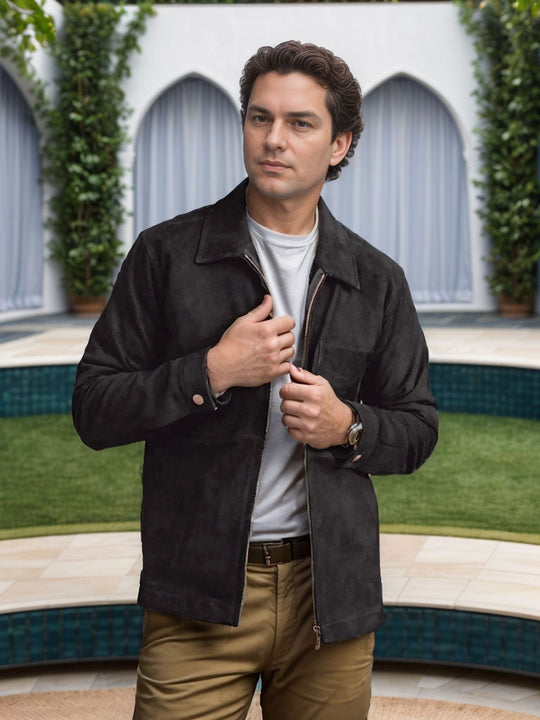 Herren Suede-Jacke im minimalistischen Design EB