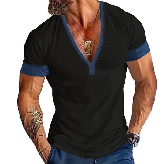 Herren modernes V-Ausschnitt T-Shirt EB