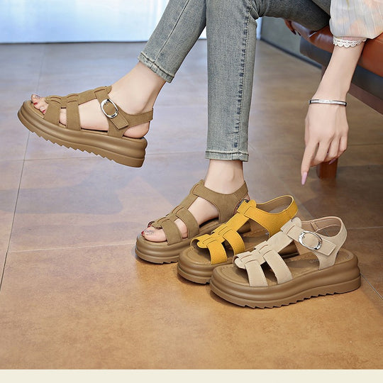 Damen komfortable Sandalen mit stylischem Riemendesign EB