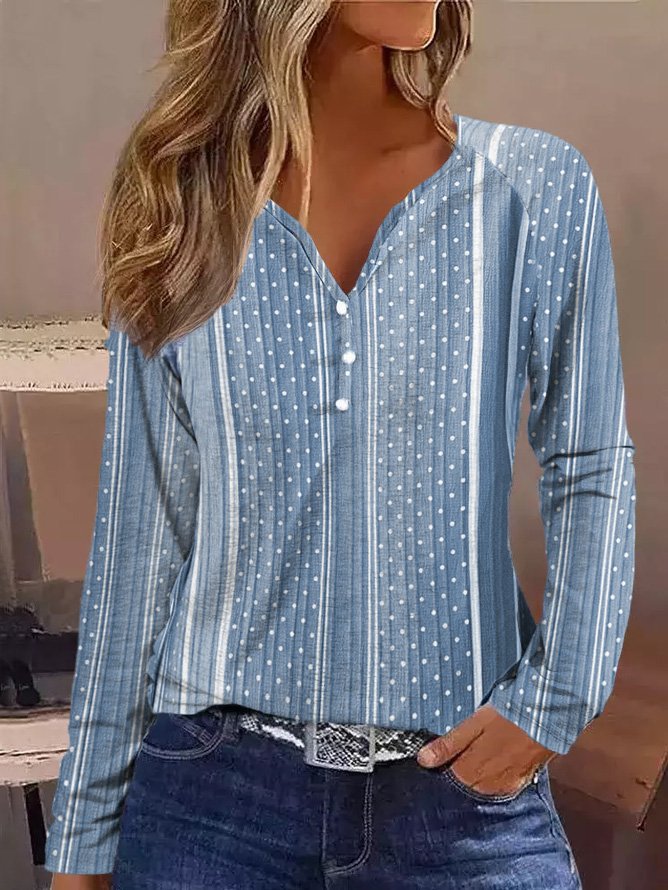 Damen gestreiftes Langarmhemd EB