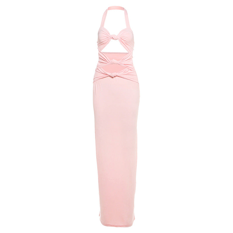 Damen Elegantes Maxikleid mit raffinierten Cut-Outs und Wickeldetails EB