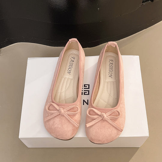 Damen elegante Ballerinas mit zierlichem Schleifendetail EB