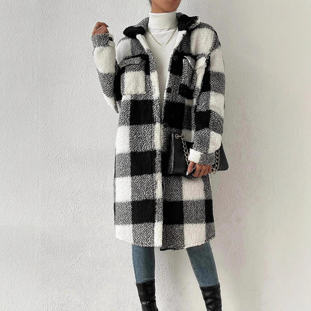 Damen Kuschelige Karojacke EB
