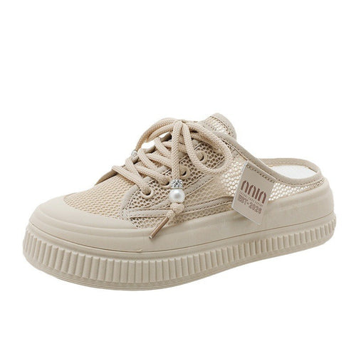 Damen Slip-On Sneakers mit atmungsaktiver Mesh-Oberfläche und modischen Akzenten EB