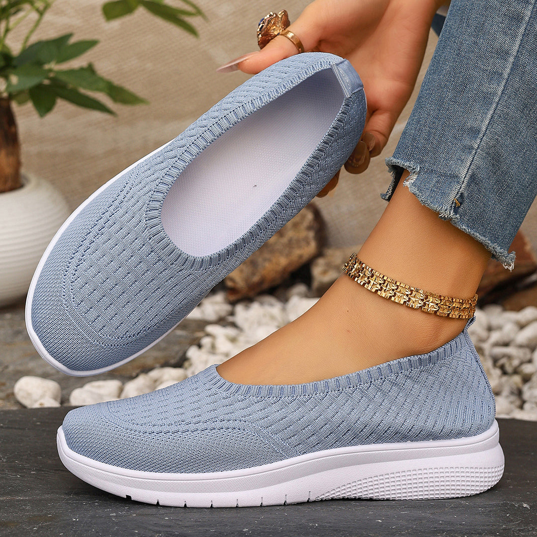 Damen Bequeme Freizeitschuhe mit elastischer Strickoberfläche EB