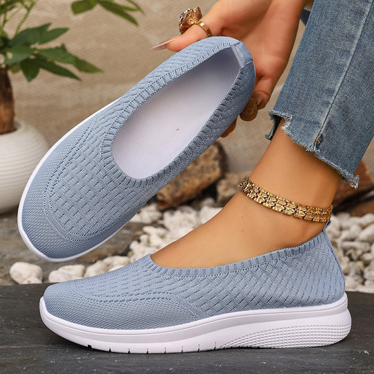 Damen Bequeme Freizeitschuhe mit elastischer Strickoberfläche EB