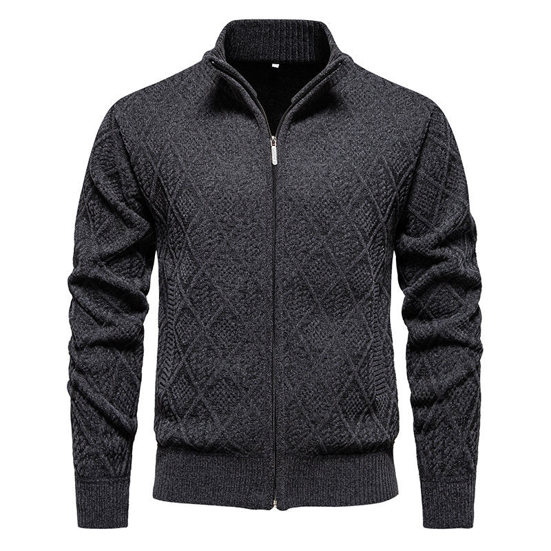 Herren modische Strickjacke mit strukturierter Oberfläche EB