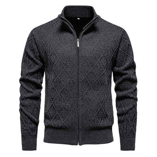 Herren modische Strickjacke mit strukturierter Oberfläche EB