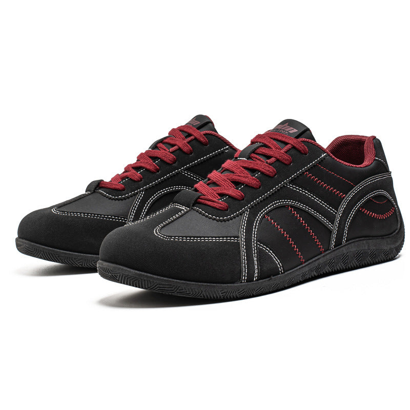 Herren retro-inspirierte Low-Top Freizeit-Sneaker mit Wildlederoptik, gepolstertem Knöchelkragen und griffiger Gummilaufsohle EB