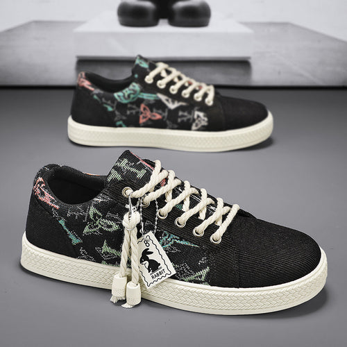 Damen Lässige Canvas-Sneakers mit einzigartigem Druckdesign EB