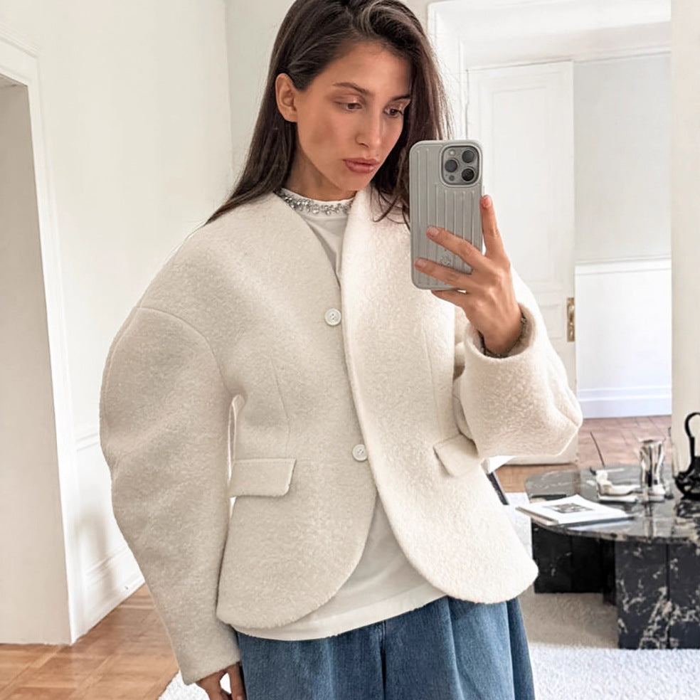 Damen Elegante und oversized Blazerjacke EB