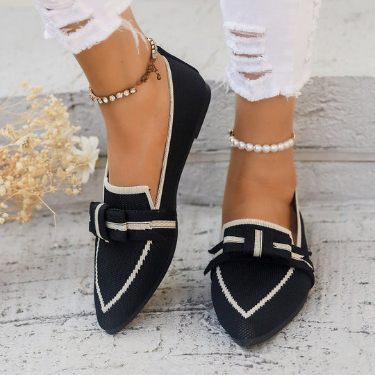 Damen flache Slipper mit modischem Schleifen-Detail EB