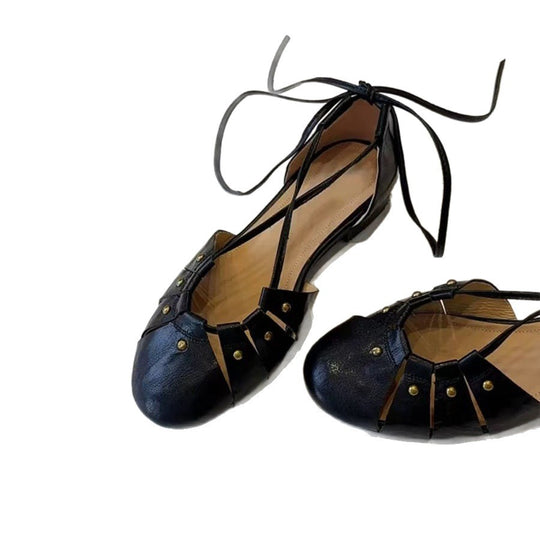 Damen Ballerina-Schuhe mit elegantem Riemendesign und modischen Nieten EB