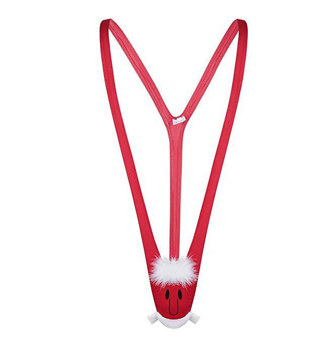 Männer Novelty Plüsch Rentier Tanga mit Geweihtasche