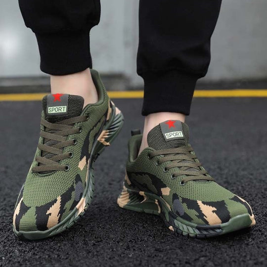 Damen Sportliche Laufschuhe mit Camouflage-Muster und flexibler Sohle EB