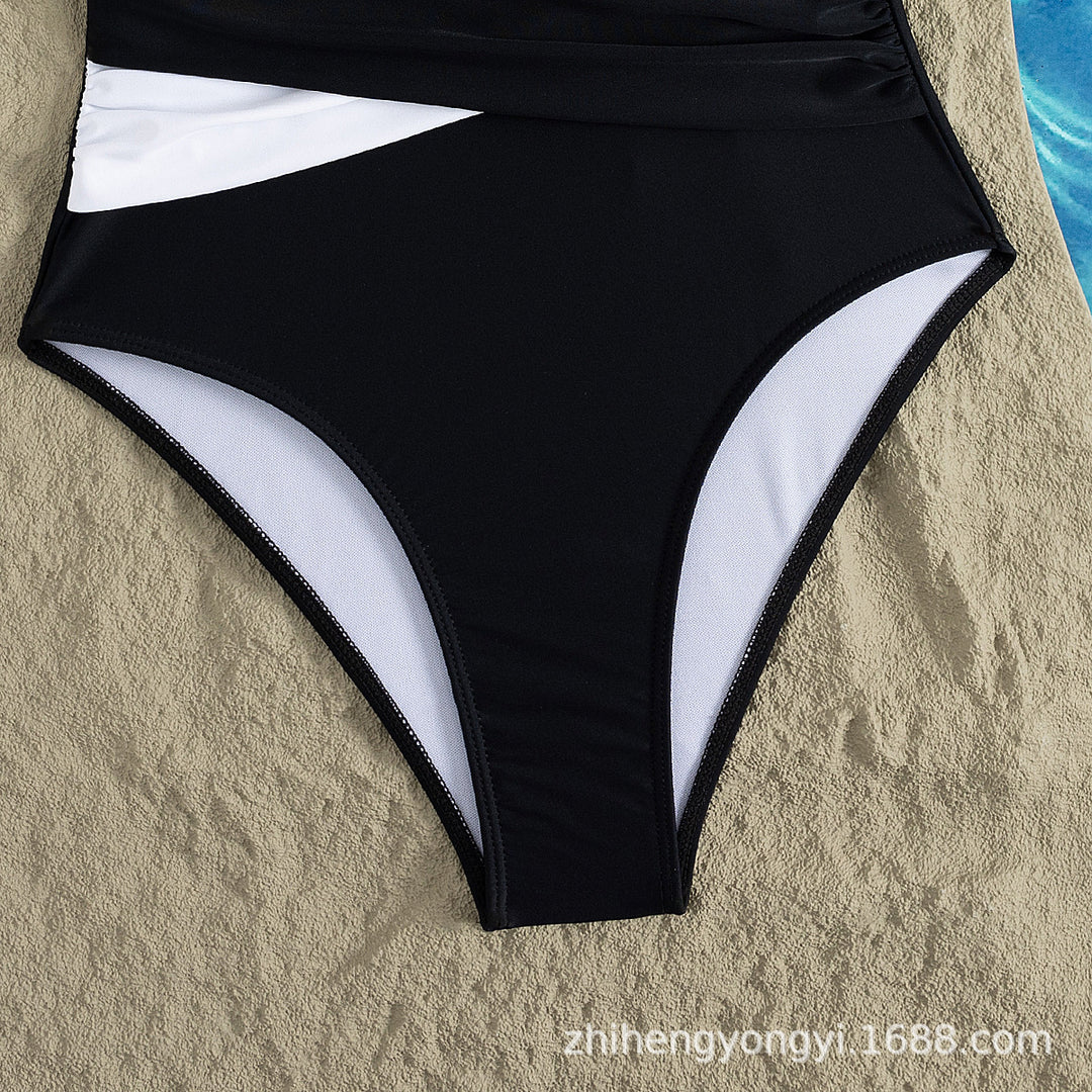 Damen Einteiliger Badeanzug mit raffiniertem Wickeldesign EB