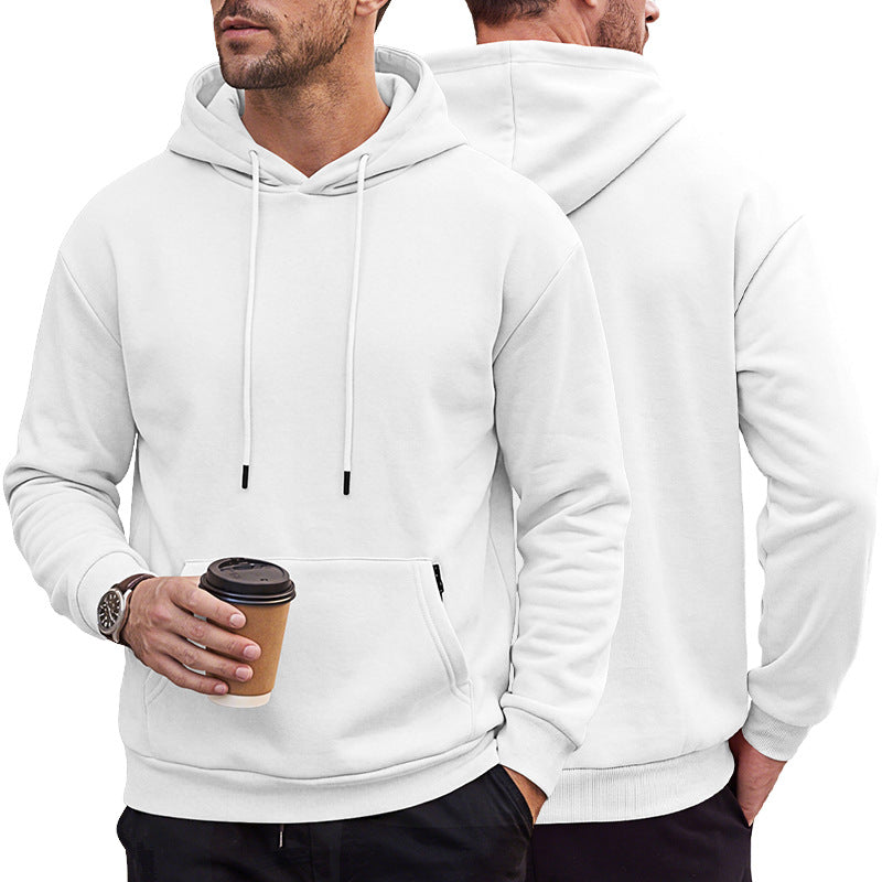 Herren Kapuzenpullover aus weichem Fleece mit Kängurutasche und verstellbarer Kapuze EB