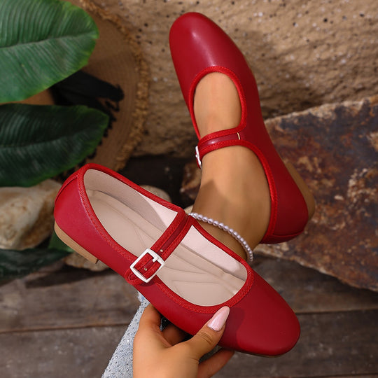 Damen Ballerinas mit verstellbarem Riemchen und elegantem Design EB
