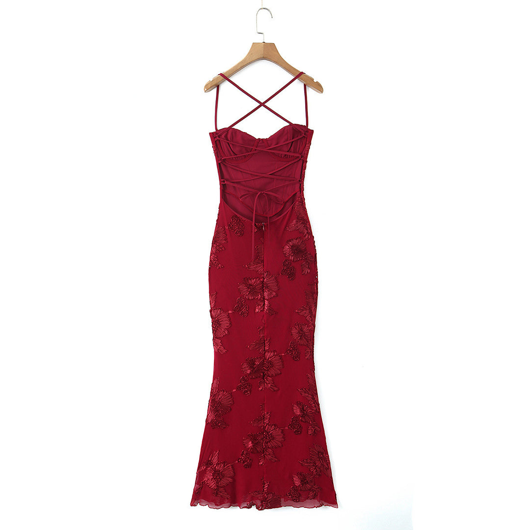 Damen Bodycon Kleid mit floralem Spitzenbesatz EB