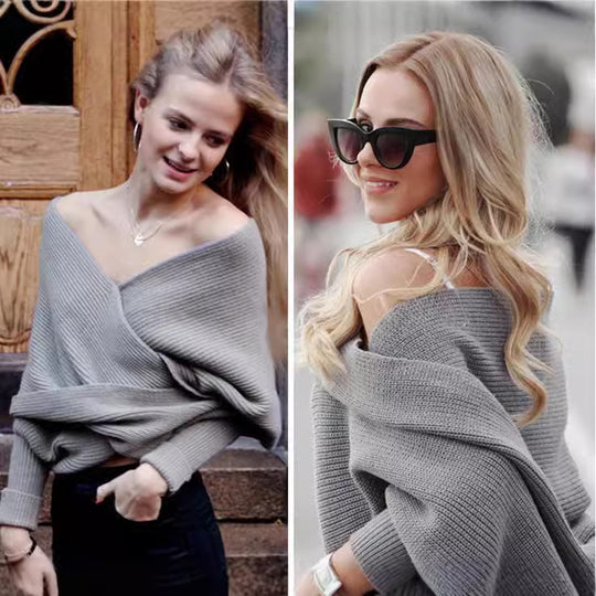 Damen Großer Strickschal mit innovativer Knotenoptik und weichem Material EB