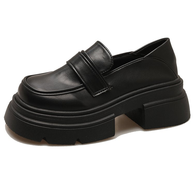 Damen modische Schnürloafers mit stabiler Plattformsohle und eleganter Riemenverzierung EB