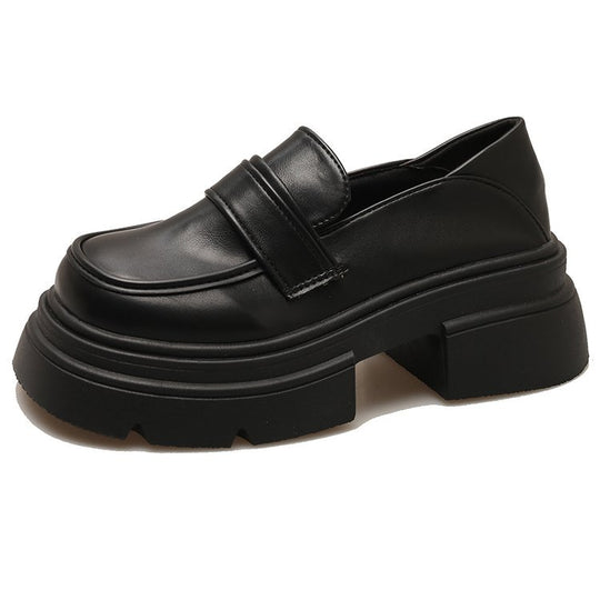 Damen modische Schnürloafers mit stabiler Plattformsohle und eleganter Riemenverzierung EB